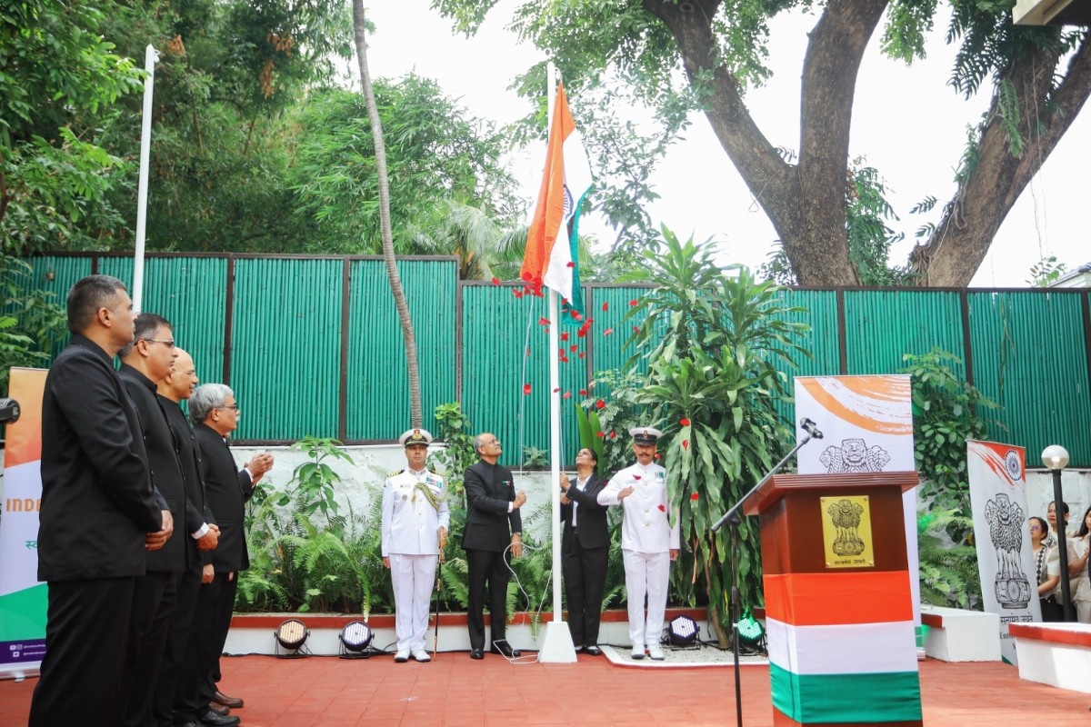 Flag hoisting during celebration of 79th Independence Day of India (15 August 2025)