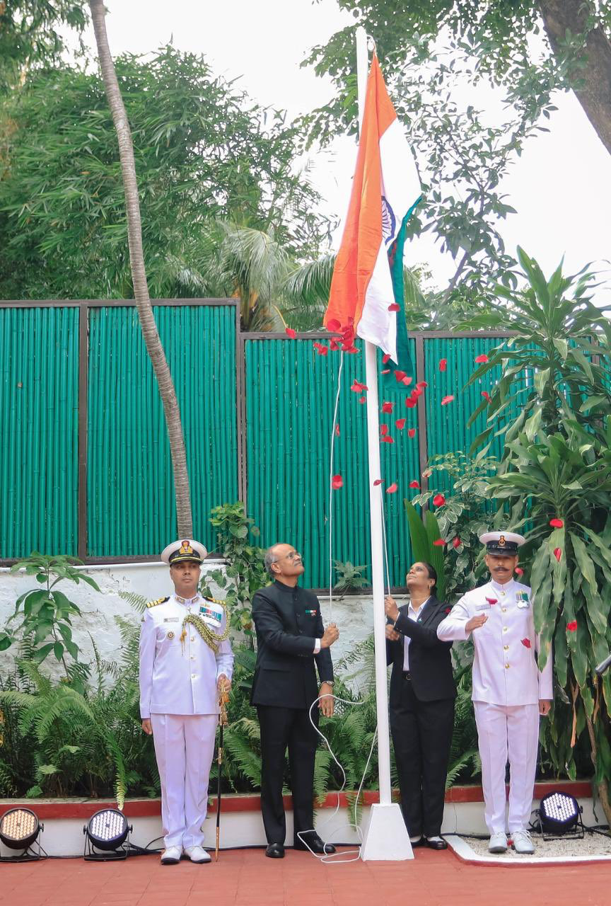 Flag hoisting during celebration of 77th Republic Day of India
